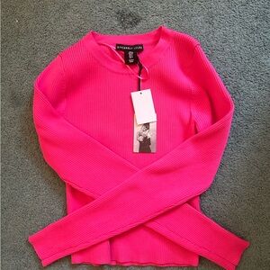 Pink Ribbed Long Sleeve